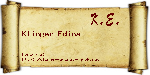 Klinger Edina névjegykártya